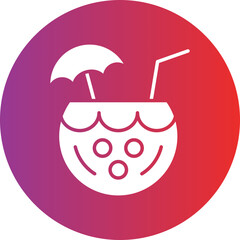Coconut Drink Icon Style