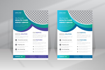 Medical Flyer Health Care poster design template with A4 size