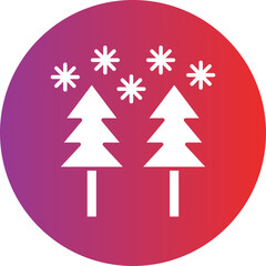 Obraz premium Snow Forest Icon Style