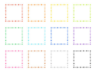 水彩テクスチャ 正方形装飾セット