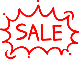 Sale text speech bubble hand drawn icon design vector. 