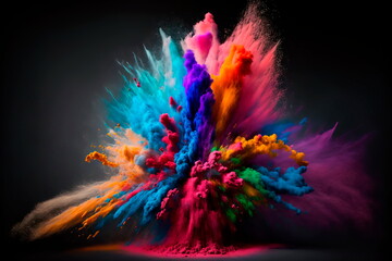 Abstract colored background , Explosion of colored powder