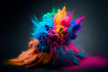 Abstract colored background , Explosion of colored powder