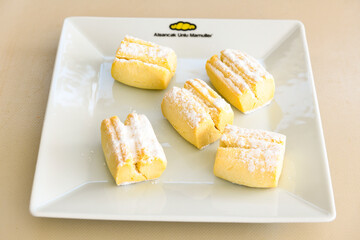 Turkish homemade sweet and savory cookies .Tatli tuzlu kurabiye. Kuru pasta