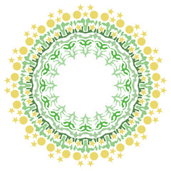 Vector Mandala Round gradient mandala on white isolated background.