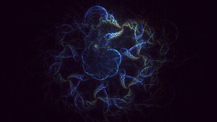 Obraz premium 3D rendering abstract colorful fractal light background