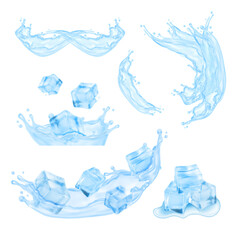 Naklejka premium Blue water splash