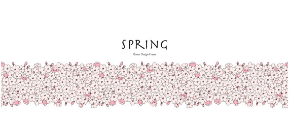 春爛漫な桜の背景-手描き