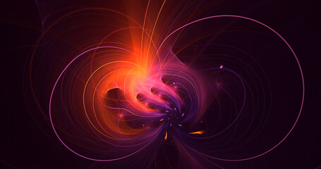 3D rendering abstract colorful fractal light background