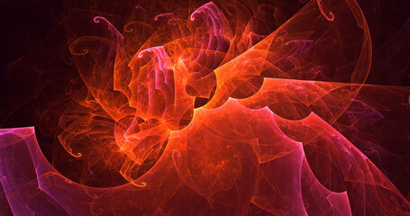 3D rendering abstract colorful fractal light background