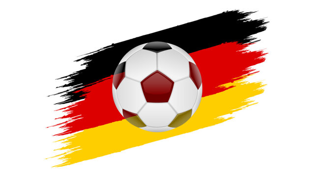 Football soccer ball and Germany flag colors grunge vector image