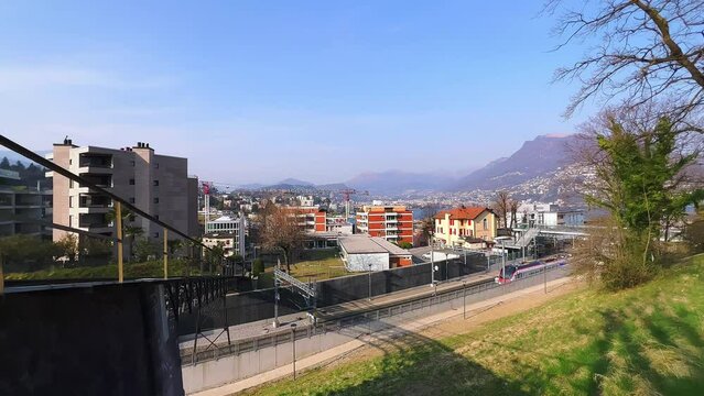 Lugano-Paradiso Railway Station, Lugano, Switzerland