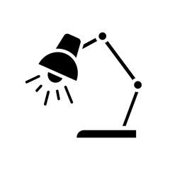 study lamp, black, icon, design, flat, style, trendy, collection, template