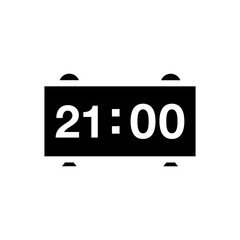 digital clock, black, icon, design, flat, style, trendy, collection, template 