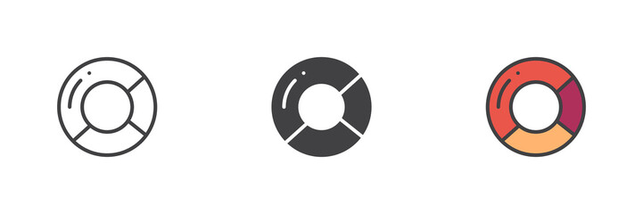 Ring chart graph different style icon set