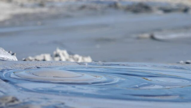 Active mud volcano in slow motion