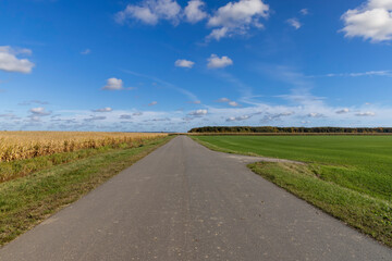 A straight highway without cars
