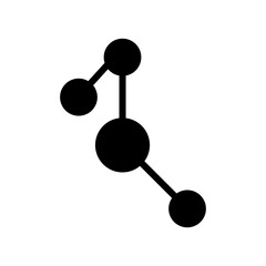 molecule, black, icon, design, flat, style, trendy, collection, template  