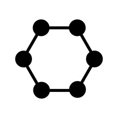molecule, black, icon, design, flat, style, trendy, collection, template  