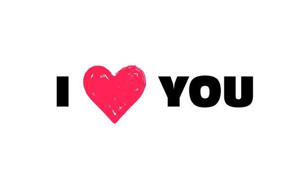 I love you banner vector illustration. Valentine's day greeting card
