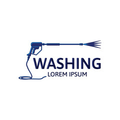 Pressure water gun logo vector, suitable for washing, cleaning and other businesses.
