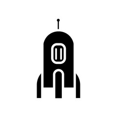 rocket, black, icon, design, flat, style, trendy, collection, template