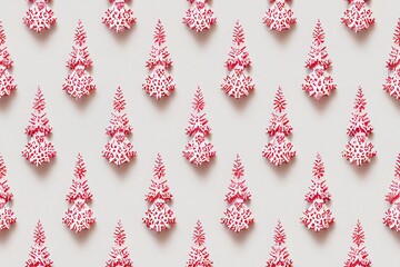 pink christmas trees, card design, background, generative ai illustration (Seamless pattern)