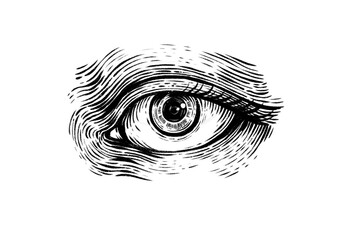 eye of the person drawing Illustration on transparent background 
