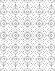 Seamless Geometric Pattern with Circles and Stars in Black and White