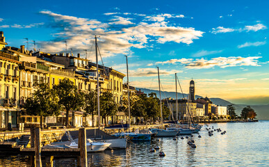 old town and port of Salo in italy
