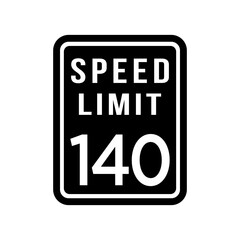 speed limit, black, icon, design, flat, style, trendy, collection, template