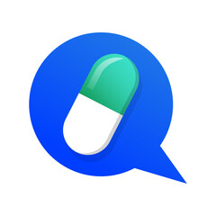 Capsule chat icon modern vector,colorful logo