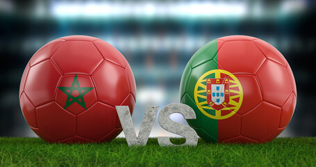 Football world cup quarter-final Morocco vs Portugal
