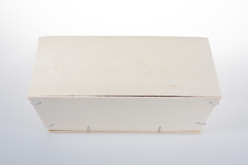 wooden empty box crate in wood container isolated on white background