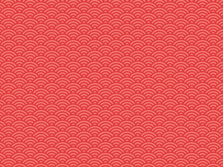 和風背景素材　赤色の青海波模様