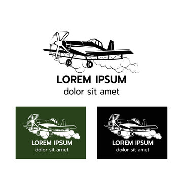 Agriculture aeroplane sprayer vector illustration.