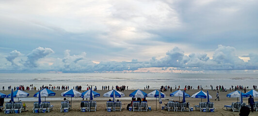 Bangladesh &ndash; August 20, 2022: The early morning sky and sun view of the longest sea beach Cox's Bazar, Chattagram, Bangladesh.