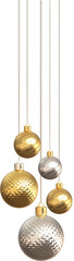 Luxury 3D Christmas Balls isolated Png