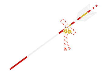 破魔矢のイラスト（版画風）