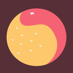 Grapefruit in flat style. Citrus fruit.