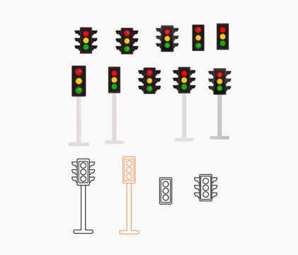 traffic lights set