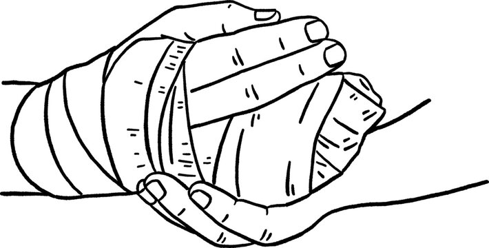 recommend clip art: Hand Bandage People Injury Hand drawn Line art Illustration