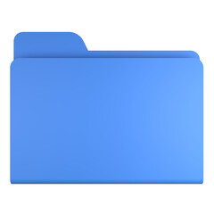 3d illustration of  blue folder icon logo with transparent background