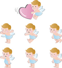 かわいい赤ちゃん天使　イラスト素材セット