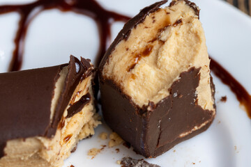 Sweet curd cheese made from milk with milk chocolate