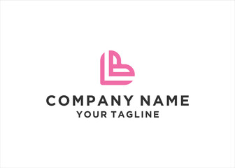 LB Love logo design vector illustration template