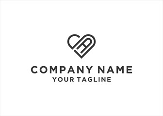  Letter SA Love logo design vector illustration