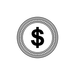 Dollar Icon Symbol, USD Sign. Vector Illustratio