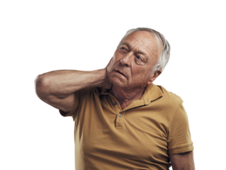 PNG Studio shot of an elderly man experiencing some pain