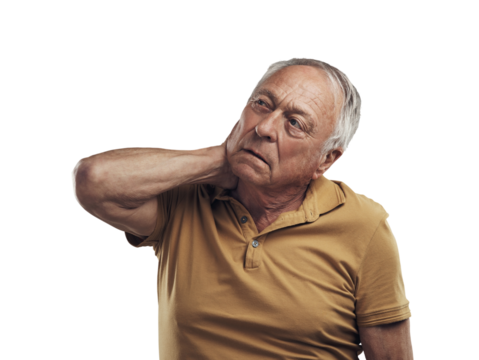 PNG Studio shot of an elderly man experiencing some pain - Powered by Adobe